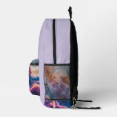 抽象的な宇宙の星雲アート - カラフルな宇宙 プリントバックパック (右)