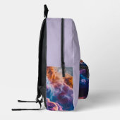 抽象的な宇宙の星雲アート - カラフルな宇宙 プリントバックパック (左)