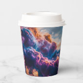 抽象的な宇宙の星雲アート - カラフルな宇宙 紙コップ (裏面)