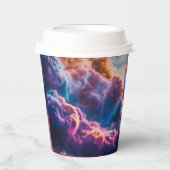 抽象的な宇宙の星雲アート - カラフルな宇宙 紙コップ (正面)