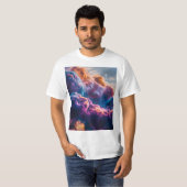抽象的な宇宙の星雲アート - カラフルな宇宙 Tシャツ (正面フル)