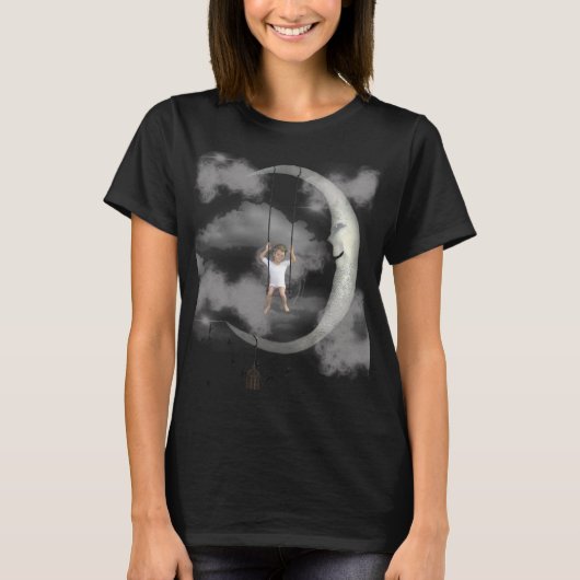 抽象的な宇宙の渦 女性用Tシャツ - 幻想的 Tシャツ (正面)