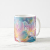抽象的な宇宙の花の爆発 パステルカラー コーヒーマグカップ (正面右)