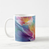 抽象的な宇宙の花の爆発 パステルカラー コーヒーマグカップ (左)