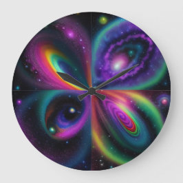 抽象的な宇宙アート モダン ラージ壁時計