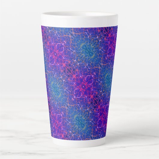 抽象的な宇宙ダマスク模様 カフェラテマグ (正面)