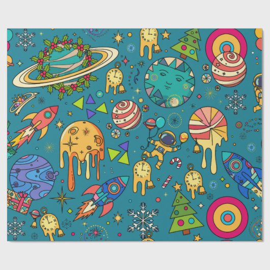 抽象的な宇宙探査 ラッピングペーパー (フラット)