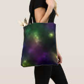 抽象的な宇宙空間の星座のデジタルアート トートバッグ (クローズアップ)