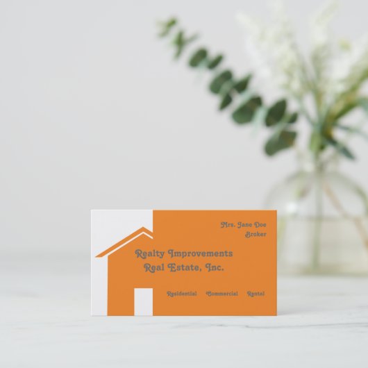 抽象的な家の不動産の名刺 名刺 (スタンド正面)