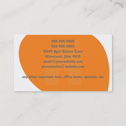 抽象的な家の不動産の名刺 名刺 (裏面)