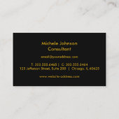 抽象的な射撃、発砲の金ゴールドの星ライト宇宙 名刺 (裏面)