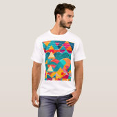 抽象的な山々と川 Tシャツ (正面フル)