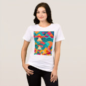 抽象的な山と川 トライブレンドTシャツ (正面全面)