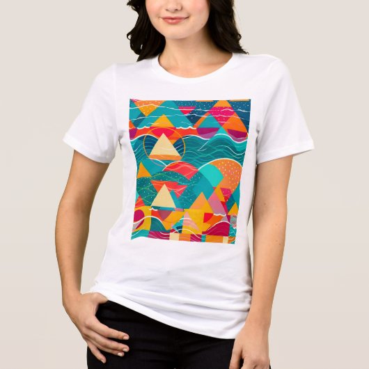 抽象的な山と川 トライブレンドTシャツ (正面)