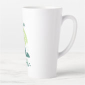 抽象的な山と湖の風景 名前入り カフェラテマグ (右)