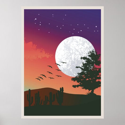 抽象的な山の絵 ポスター (正面)