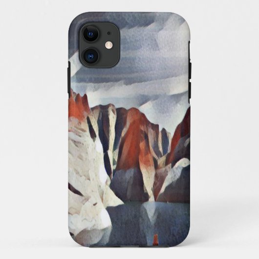 抽象的な山の自然の風景 Case-Mate iPhoneケース (裏面)