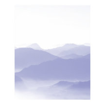 抽象的な山の風景 青と白