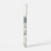 抽象的な山脈の地形と標高の峰々 iPhone 15ケース (右側面)
