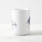抽象的な山頂 コーヒーマグカップ (中央)