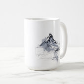 抽象的な山頂 コーヒーマグカップ (正面右)