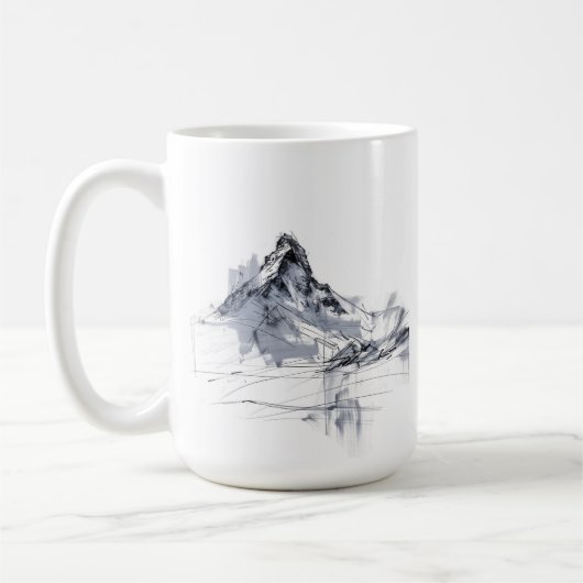 抽象的な山頂 コーヒーマグカップ (左)