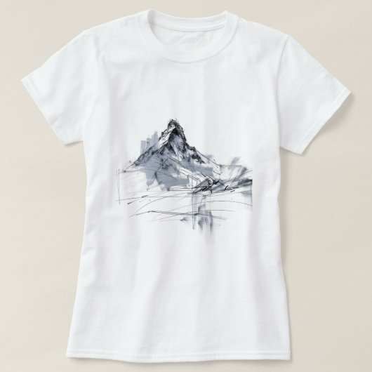 抽象的な山頂 Tシャツ (デザイン正面)