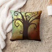 抽象的な巻き毛の木の枕 クッション (ブランケット)