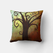 抽象的な巻き毛の木の枕 クッション (裏面)