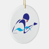抽象的な平泳ぎの泳ぐ人2のオーナメント セラミックオーナメント (右)