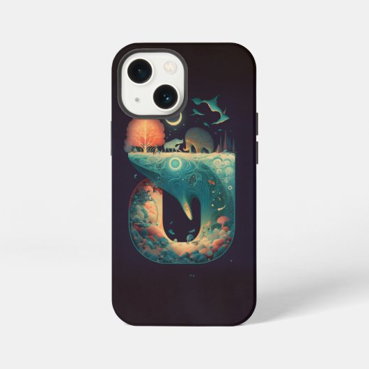 抽象的な幻想の不可能な物体の世界 iPhoneケース (裏面)
