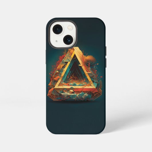 抽象的な幻想の世界 不可能オブジェクト iPhoneケース (裏面)