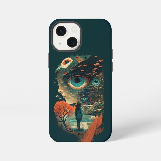 抽象的な幻想の世界 不可能オブジェクト iPhoneケース (裏面)