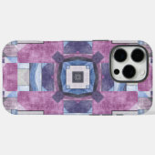 抽象的な幾何学モザイク 紫、青、グレー Case-Mate iPhoneケース (裏面 (横))