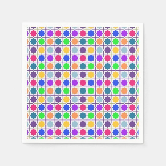 🎨 抽象的な幾何学模様のカラフルなパーティースタイル スタンダードカクテルナプキン (正面)