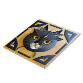 抽象的な幾何学模様のスタイリッシュな猫 タイル (側面)