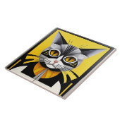 抽象的な幾何学模様のスタイリッシュな猫 タイル (側面)
