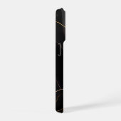 抽象的な幾何学模様のローズゴールドとブラックデザイン iPhoneケース (右側面)
