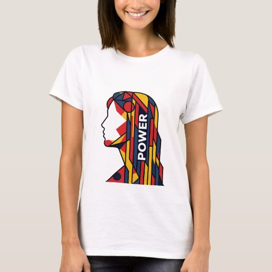 抽象的な幾何学模様の女性 | 女性用Tシャツ Tシャツ (正面)