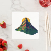 抽象的な幾何学模様の山の風景 スタンダードカクテルナプキン (インサイチュ)