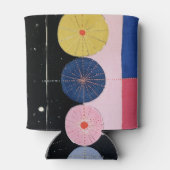 抽象的な幾何学模様の星空の天体軌道 缶クーラー (裏面)