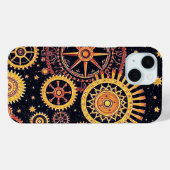 抽象的な幾何学模様の歯車が連なるアートデザイン Case-Mate iPhoneケース (裏面 (横))