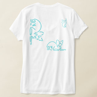 抽象的な幾何学模様の猫 | シンボリックな線の構成 Tシャツ