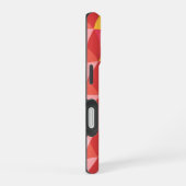 抽象的な幾何学模様の虹色プリズム シェイプ柄 iPhone 16ケース (右側面)