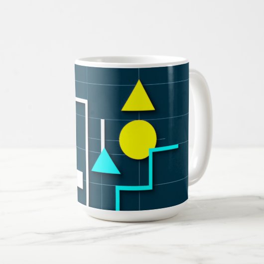 抽象的な幾何学模様 コーヒーマグカップ (正面右)