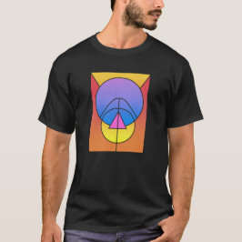 抽象的な幾何学模様 サークル ライン カラフル Tシャツ