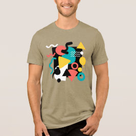 抽象的な幾何学模様 メンフィス風 80年代 レトロ パターン トライブレンドTシャツ