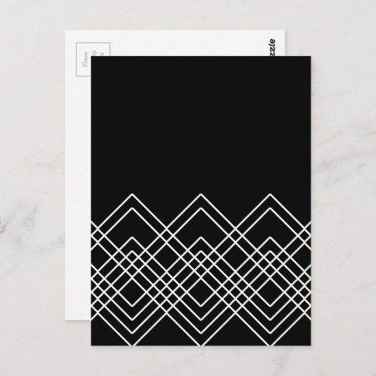 抽象的な幾何学模様 - 黒と白。 ポストカード (正面/裏面)