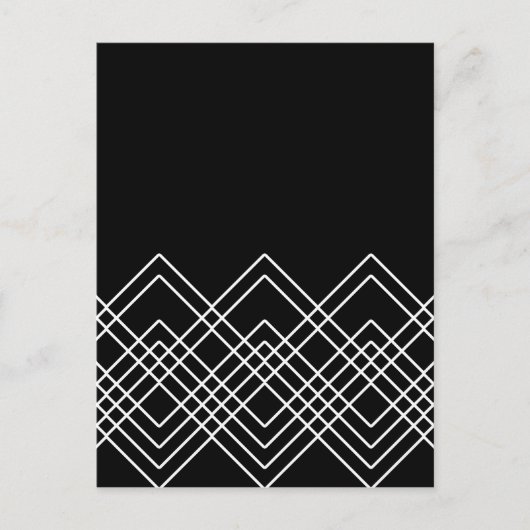 抽象的な幾何学模様 - 黒と白。 ポストカード (正面)