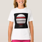 抽象的な幾何学球体 赤 白 黒 Tシャツ (正面)